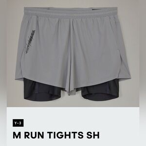 EUC! Adidas Y-3 Yohji Yamamoto Run Tights Shorts Lined Gray Sz Large Men’s